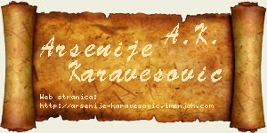 Arsenije Karavesović vizit kartica